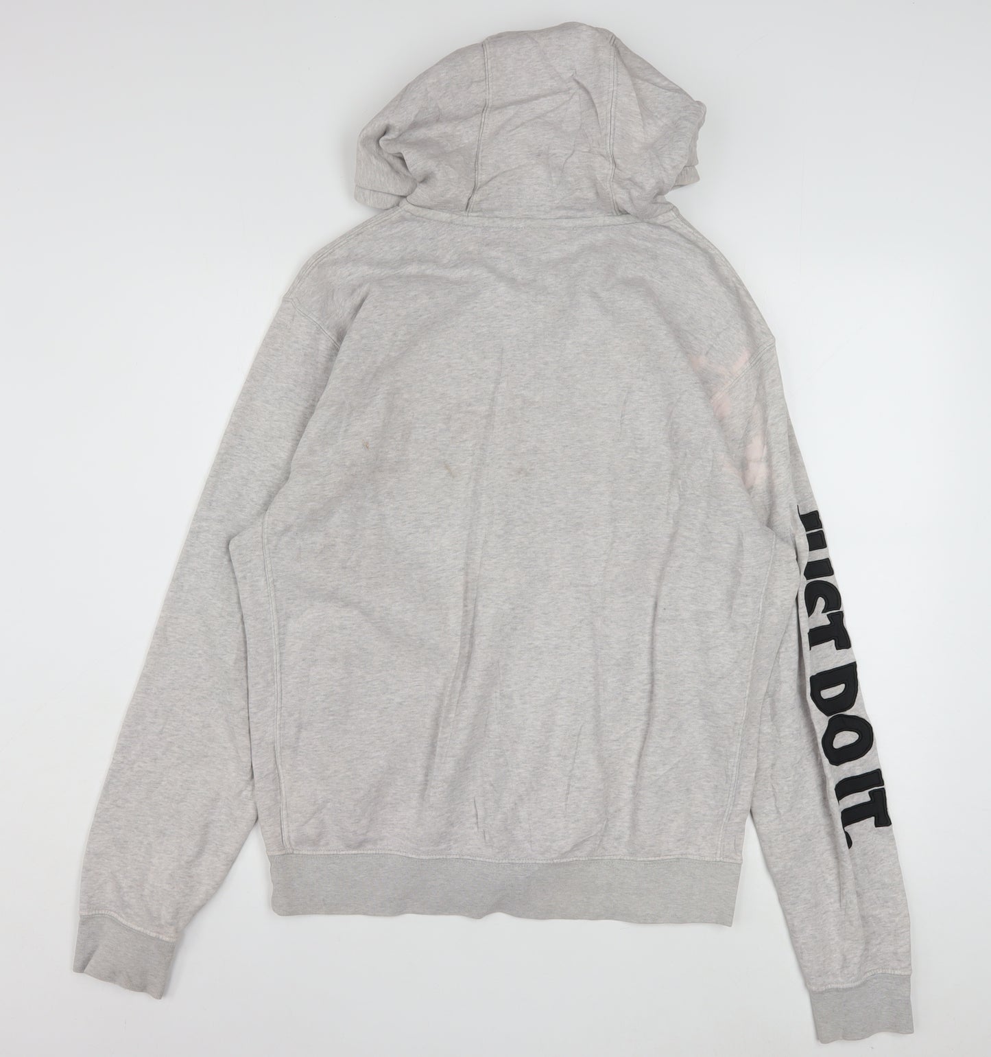 Nike Men's Grey Full Zip Hoodie Small Sportswear Logo