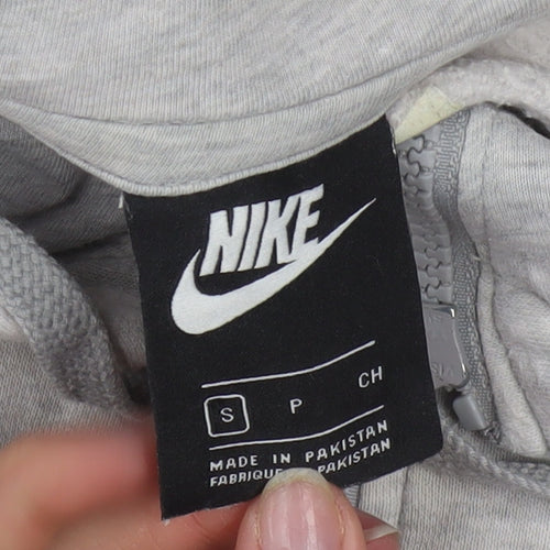 Nike Men's Grey Full Zip Hoodie Small Sportswear Logo