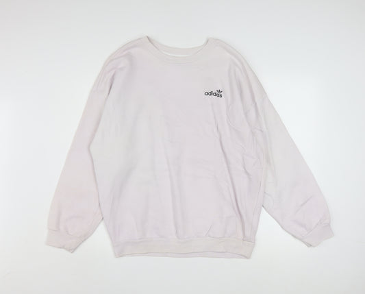 Adidas Women’s White Crew Neck Pullover Sweatshirt Size 16