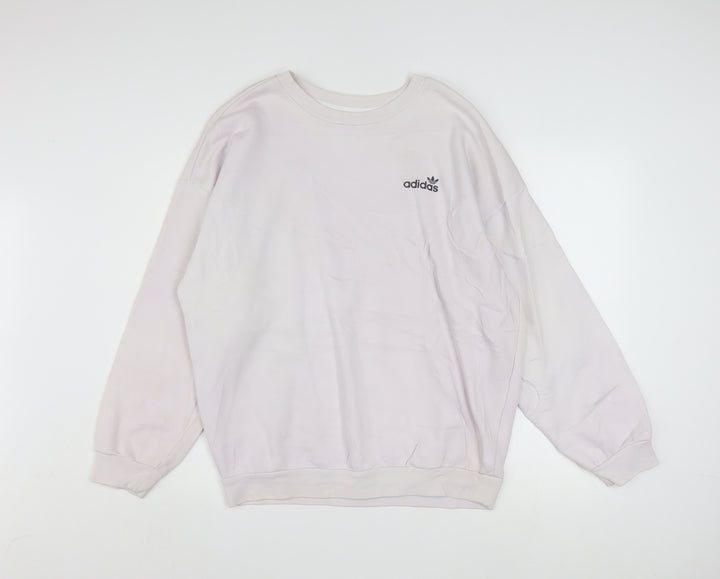 Adidas Women’s White Crew Neck Pullover Sweatshirt Size 16