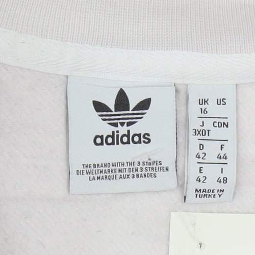 Adidas Women’s White Crew Neck Pullover Sweatshirt Size 16
