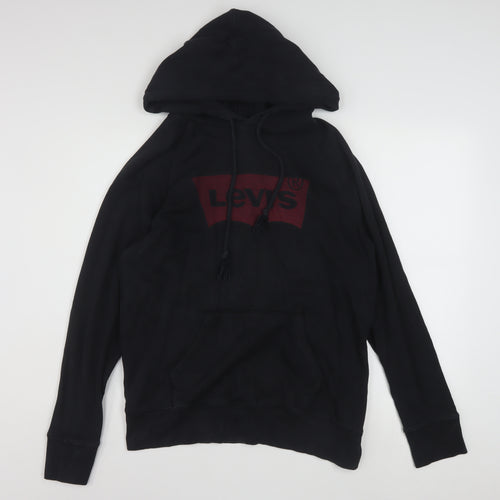 Levi's Men's Black Pullover Hoodie Small Classic Logo Cotton