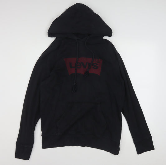 Levi's Men's Black Pullover Hoodie Small Classic Logo Cotton
