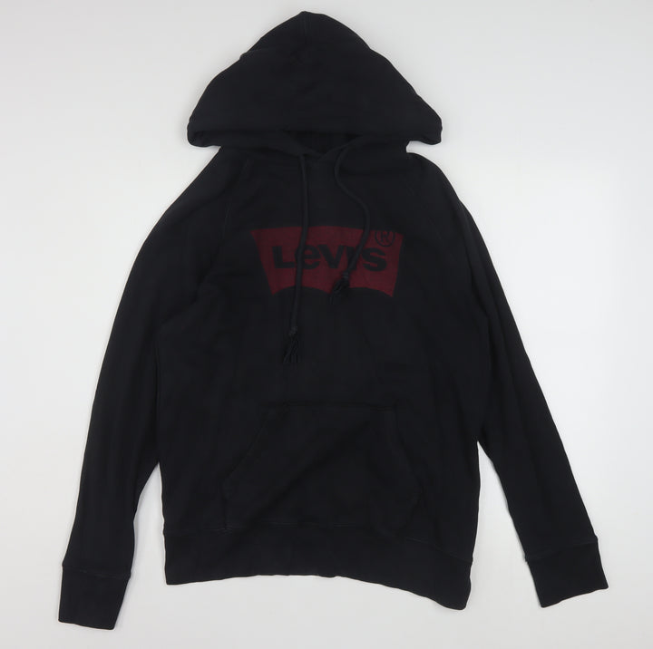 Levi's Men's Black Pullover Hoodie Small Classic Logo Cotton
