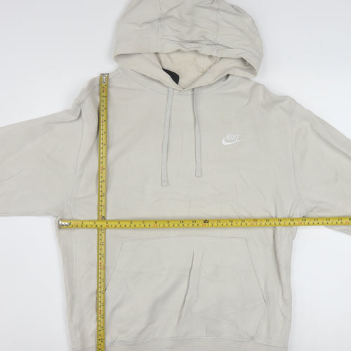 Nike Mens Beige Pullover Hoodie Small Cotton Blend Classic Fit