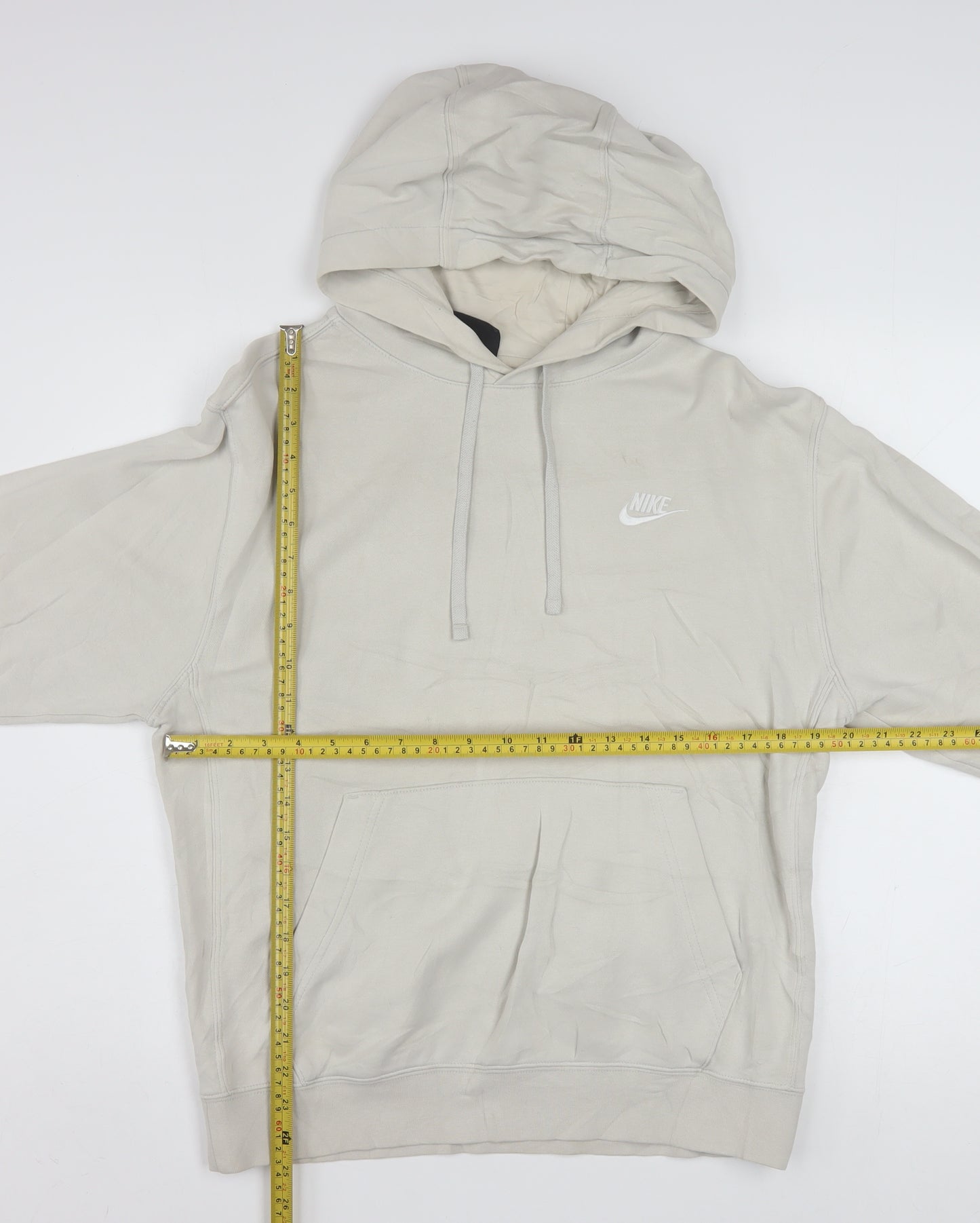 Nike Mens Beige Pullover Hoodie Small Cotton Blend Classic Fit