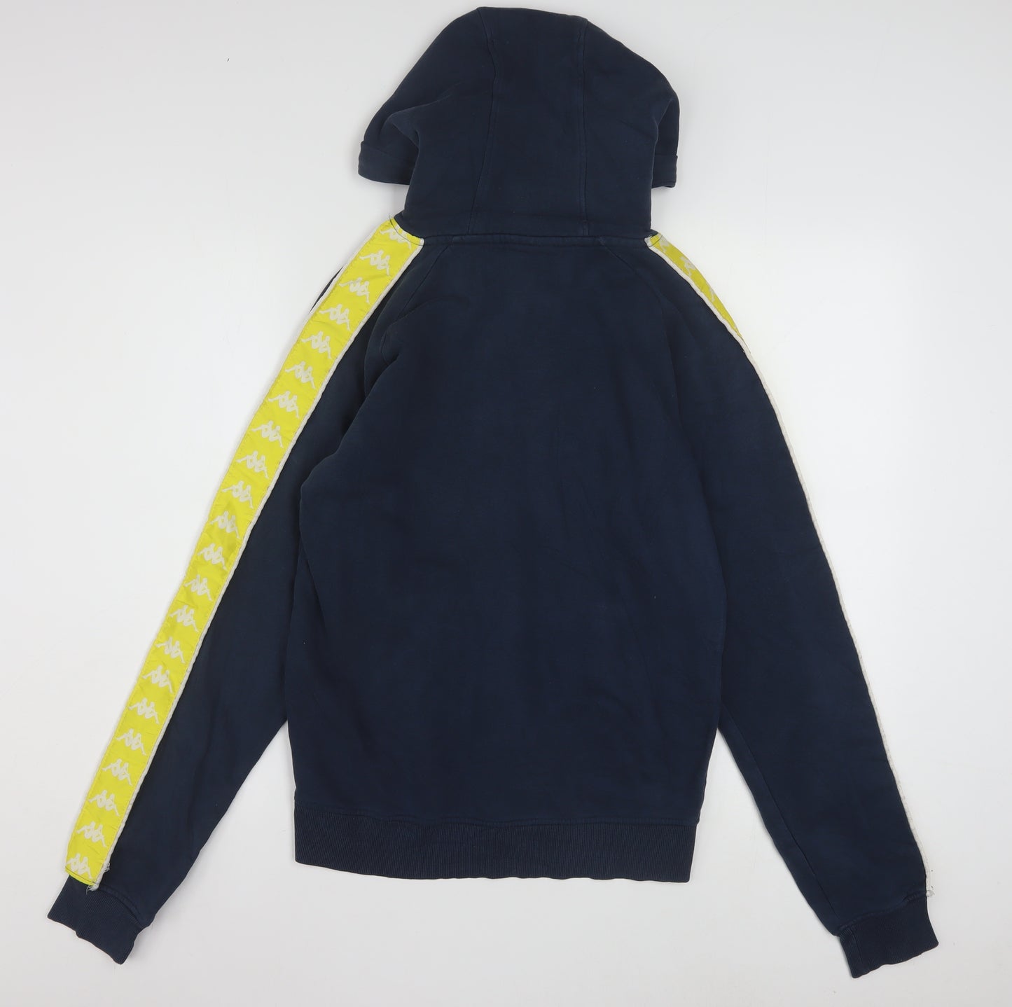 Kappa Men’s Blue XS Pullover Hoodie with Logo and Yellow Tape Detail