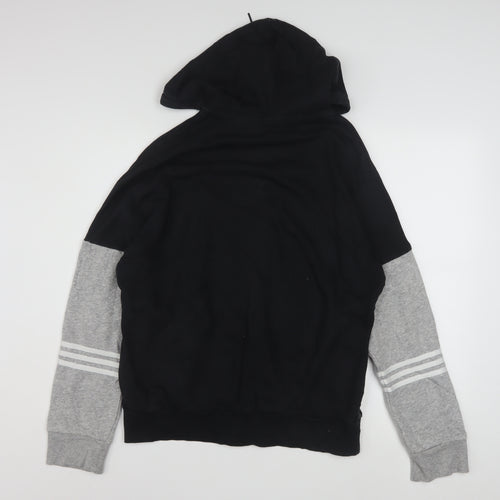 Adidas Women Black Grey Full Zip Hoodie Size 18 L Hooded Sweatshirt