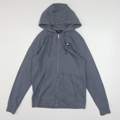 Nike Men's Grey XS Full Zip Hoodie Lightweight Cotton Blend