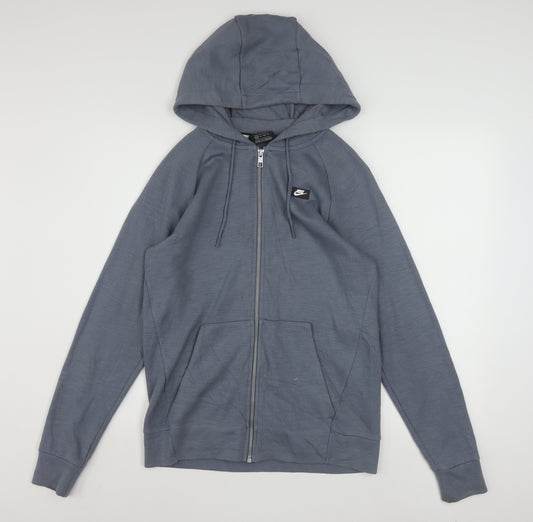 Nike Men's Grey XS Full Zip Hoodie Lightweight Cotton Blend