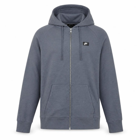 Front view of Nike Men's Grey XS Full Zip Hoodie Lightweight Cotton Blend