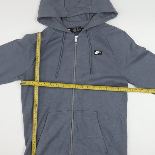 Nike Men's Grey XS Full Zip Hoodie Lightweight Cotton Blend