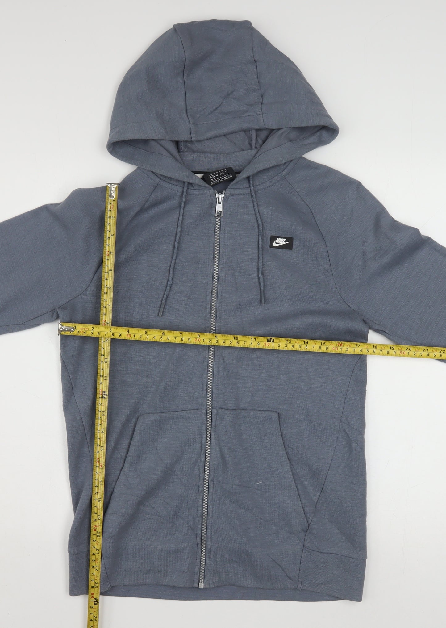 Nike Men's Grey XS Full Zip Hoodie Lightweight Cotton Blend
