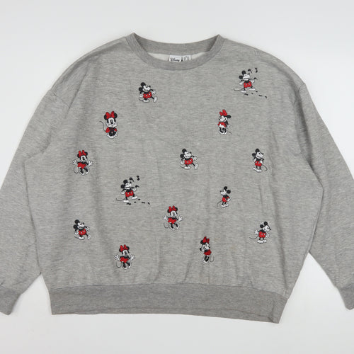 Disney Women’s Grey Mickey & Minnie Mouse XL Pullover Sweatshirt