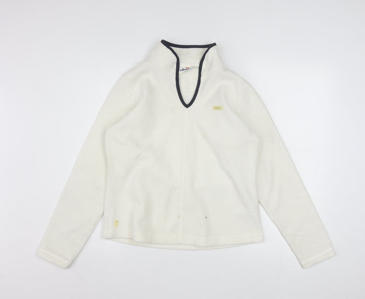 Ellesse Womens White Fleece Pullover Sweatshirt Size 12