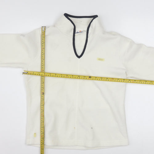 Ellesse Womens White Fleece Pullover Sweatshirt Size 12