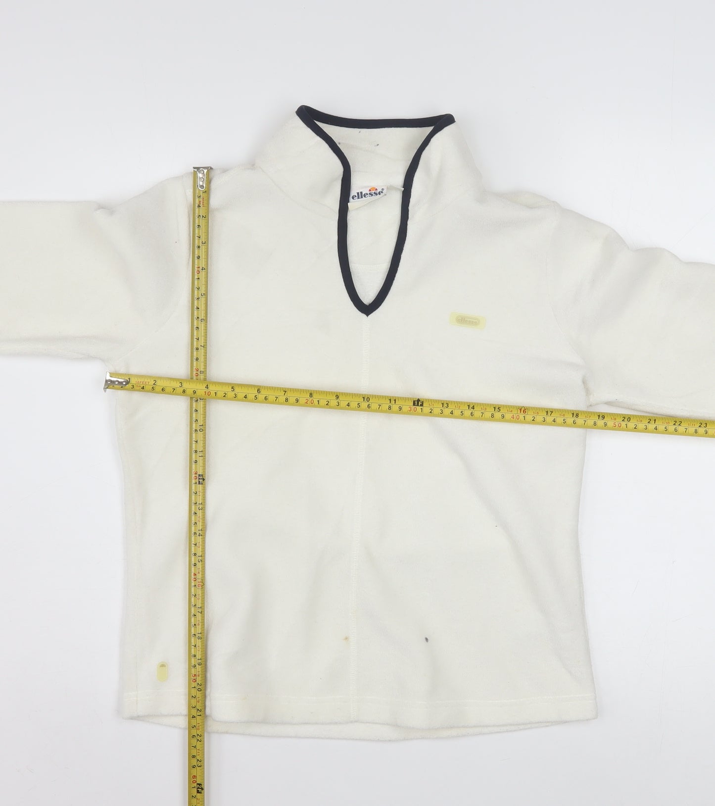 Ellesse Womens White Fleece Pullover Sweatshirt Size 12