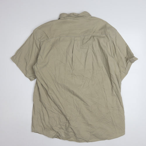 Dickies Men's Beige XL Button-Up Short Sleeve Cotton Shirt