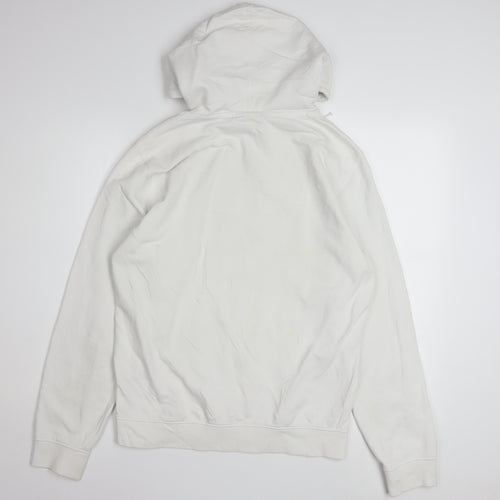 Champion Men's White Medium Pullover Hoodie Embroidered Logo Classic Fit