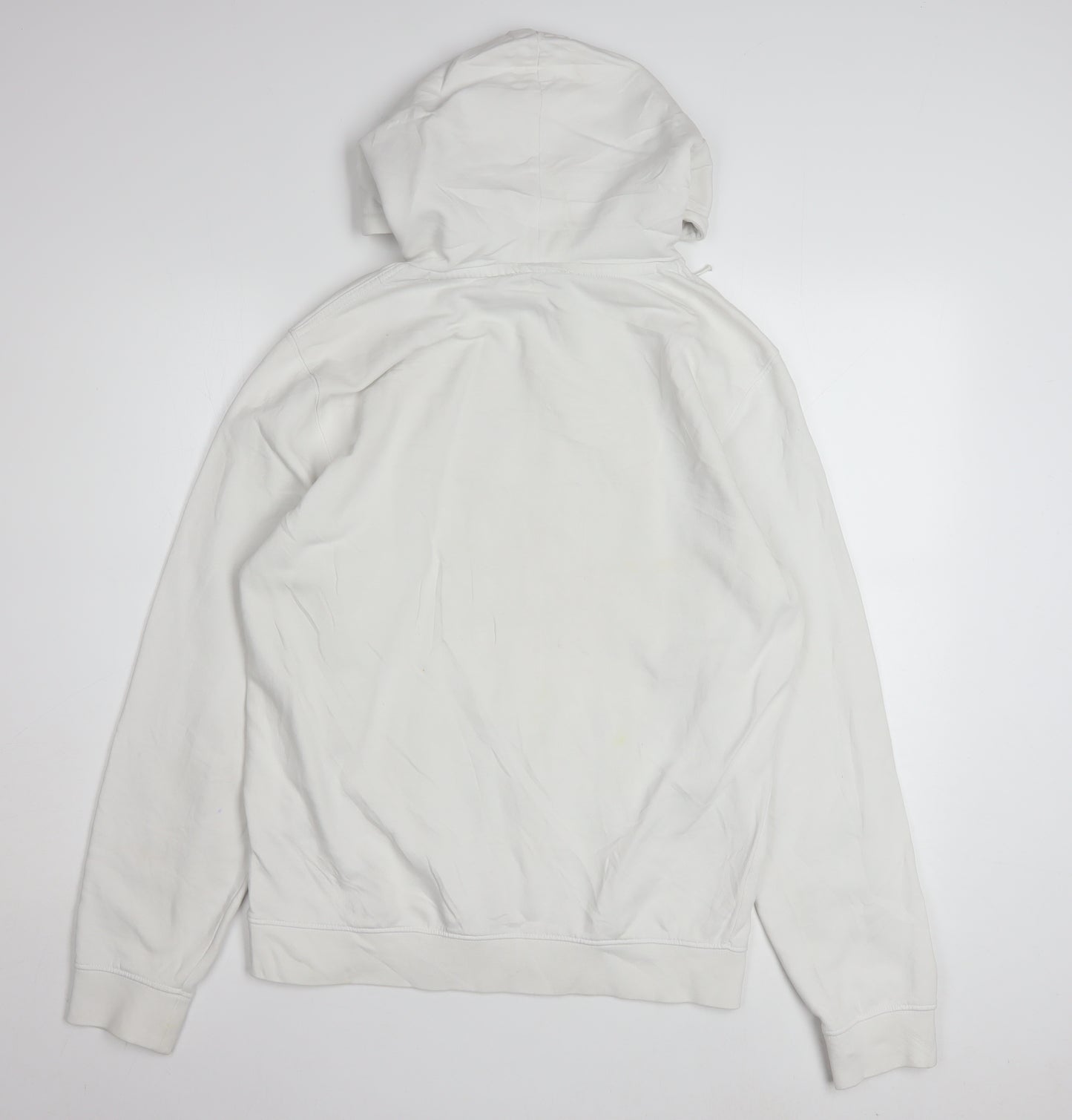 Champion Men's White Medium Pullover Hoodie Embroidered Logo Classic Fit