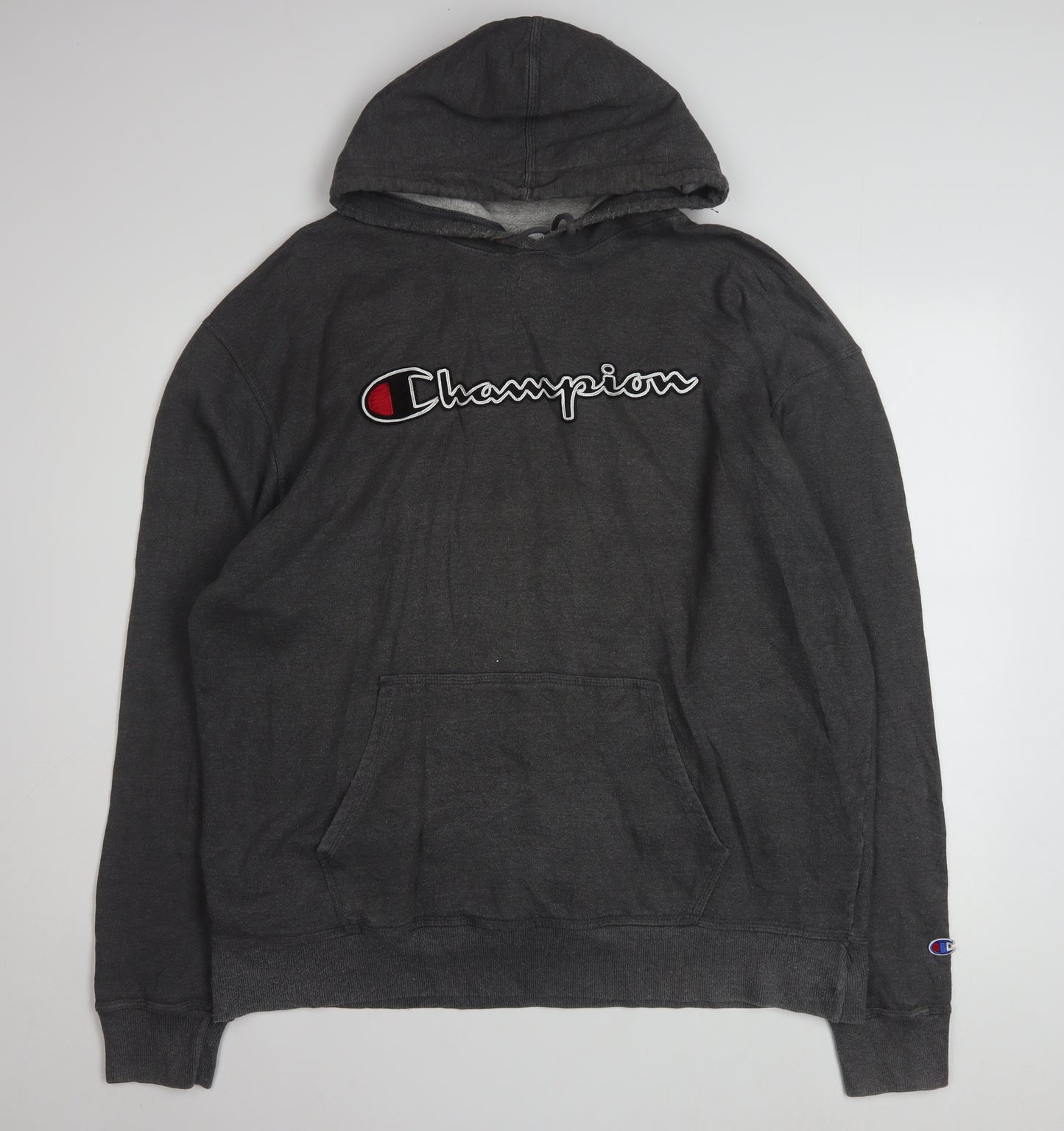 Champion Men's Black XL Pullover Hoodie with Logo Design