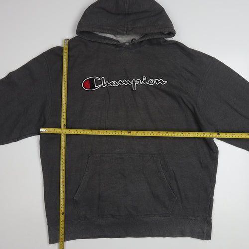 Champion Men's Black XL Pullover Hoodie with Logo Design