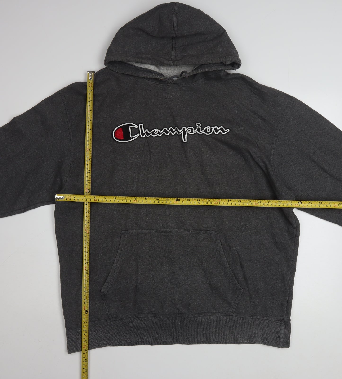 Champion Men's Black XL Pullover Hoodie with Logo Design