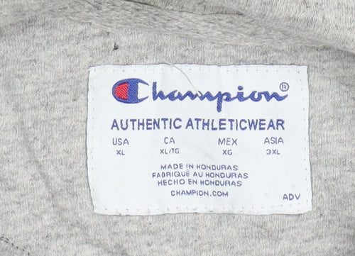 Champion Men's Black XL Pullover Hoodie with Logo Design