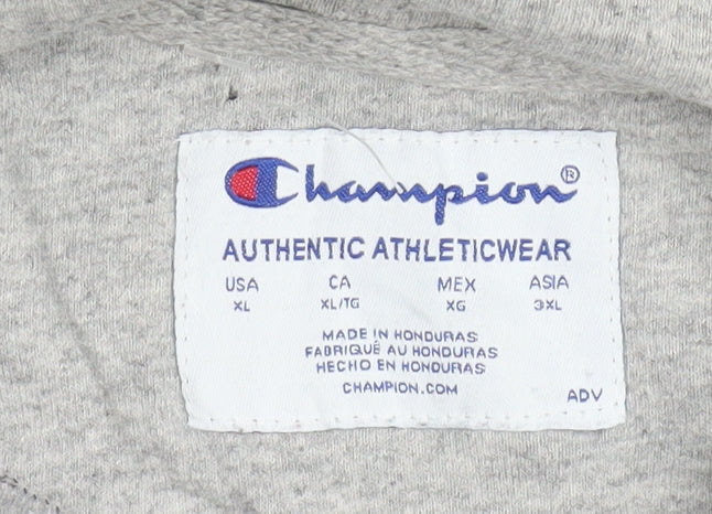 Champion Men's Black XL Pullover Hoodie with Logo Design