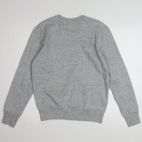 Champion Men Grey Small Pullover Sweatshirt Logo Crew Neck Classic