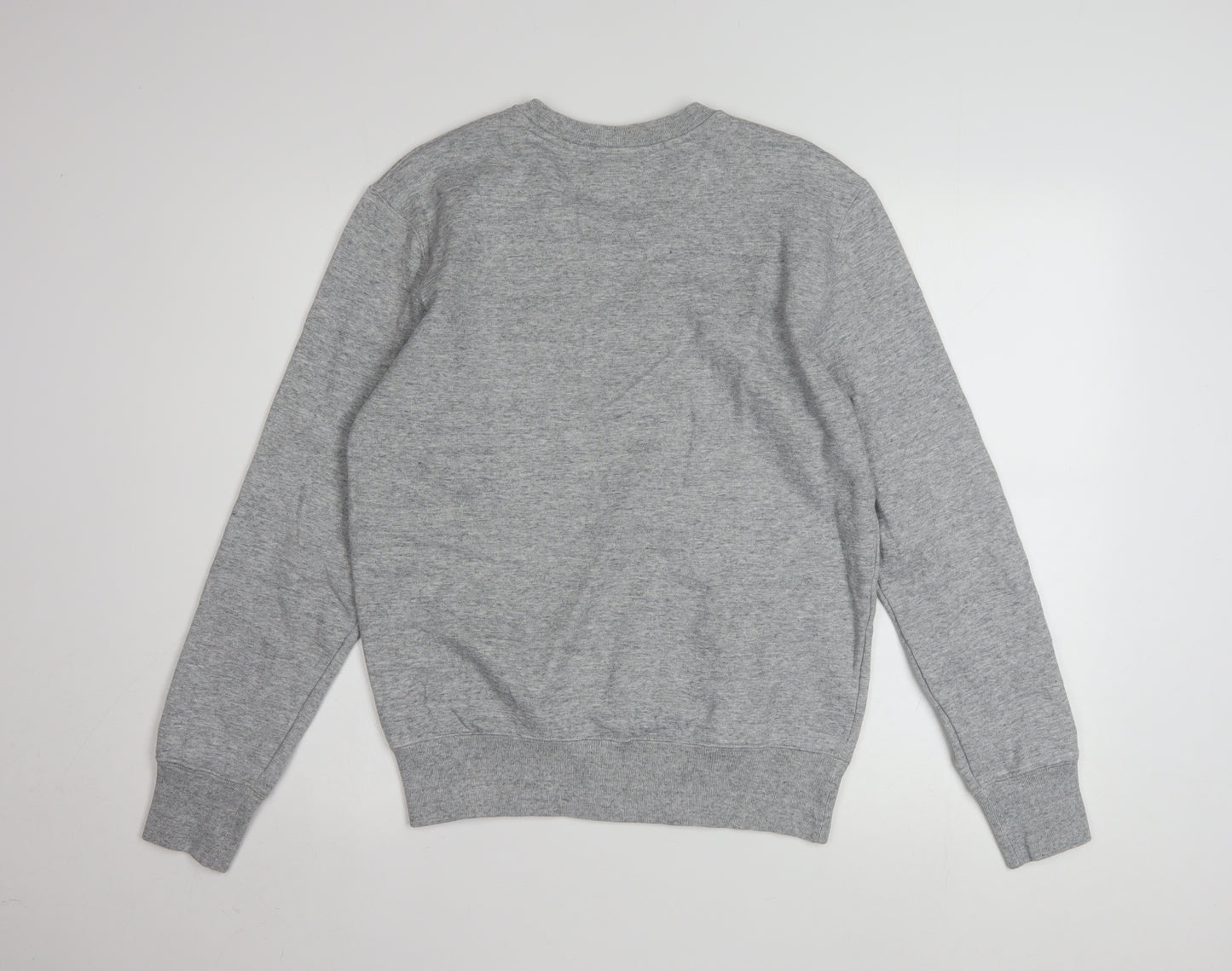 Champion Men Grey Small Pullover Sweatshirt Logo Crew Neck Classic
