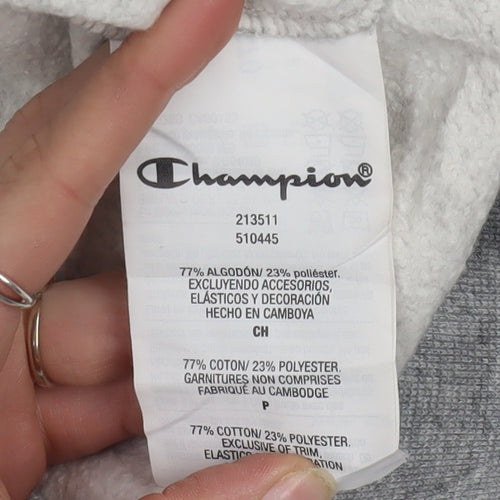 Champion Men Grey Small Pullover Sweatshirt Logo Crew Neck Classic