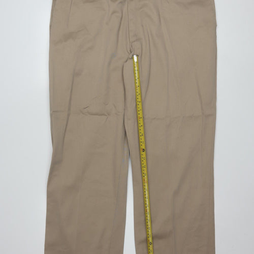 Lee Men's Beige Chino Trousers 40x32 Regular Fit Cotton Blend