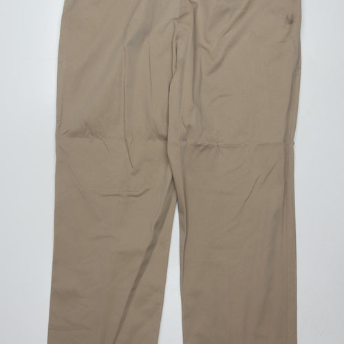 Lee Men's Beige Chino Trousers 40x32 Regular Fit Cotton Blend
