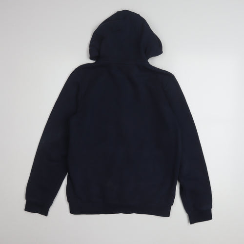 Fila Boys Navy Blue Full Zip Hoodie 158-164cm Logo Cotton Blend
