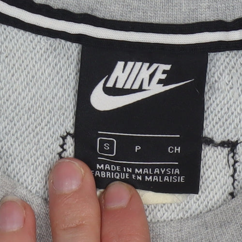 Nike Women’s Grey Graphic Pullover Sweatshirt Small Relaxed Fit