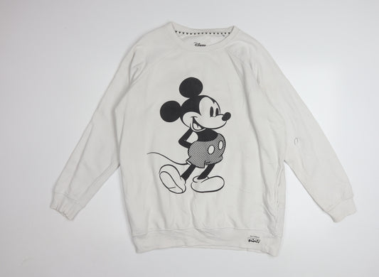 Disney Reserved Women's White Mickey Mouse Sweatshirt Size S