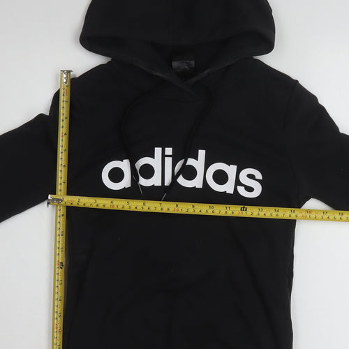 Adidas Women's Black 2XS Pullover Hoodie with Logo Design
