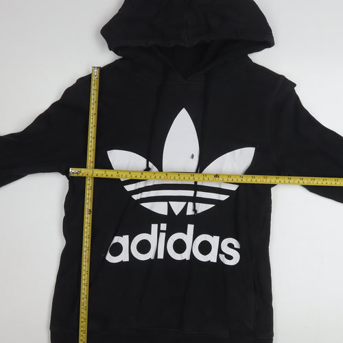 Adidas Womens Black Hoodie Size 10 Pullover Hooded Sweatshirt