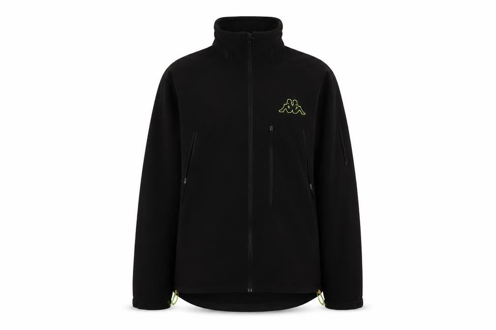 Front view of Kappa Men's Black XL Softshell Full Zip Jacket Windproof Waterproof