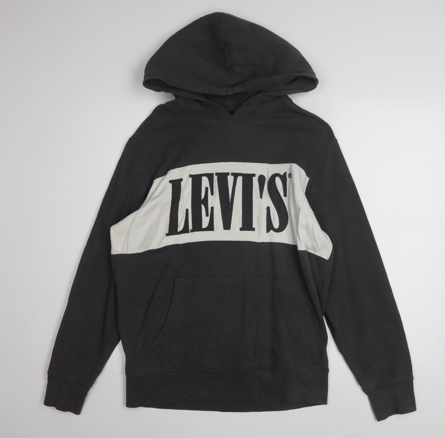 Levi's Men's Black Pullover Hoodie Small Logo Graphic Cotton