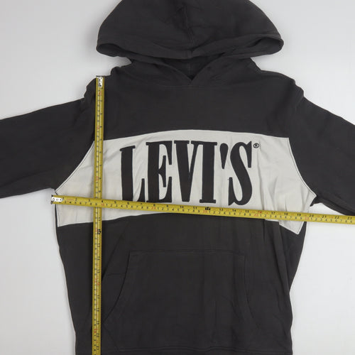 Levi's Men's Black Pullover Hoodie Small Logo Graphic Cotton