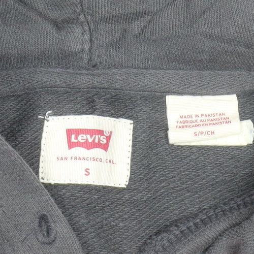 Levi's Men's Black Pullover Hoodie Small Logo Graphic Cotton