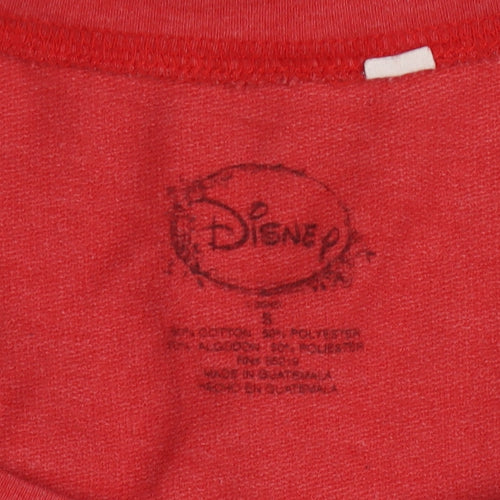 Disney Women Red Mickey Mouse Pullover Sweatshirt Size S Cotton Blend