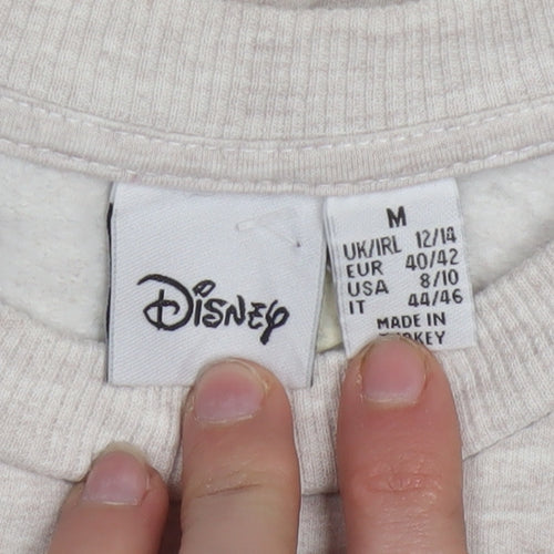Disney Women Beige Dumbo Sweatshirt Size M 12/14 Crew Neck Pullover