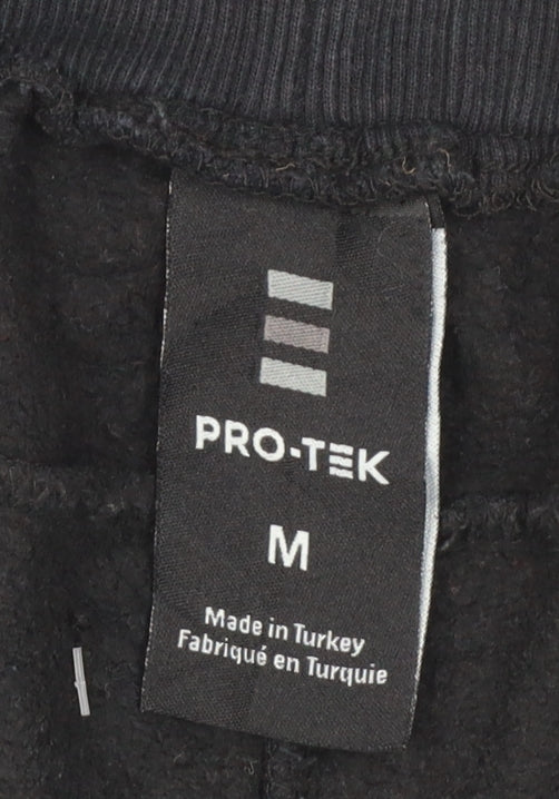PRO-TEK Men's Black Jogger Trousers Size M Cotton Blend