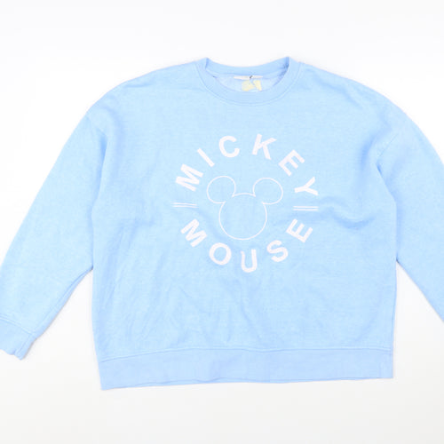 Disney Women Blue Mickey Mouse Pullover Sweatshirt Size M 12/14