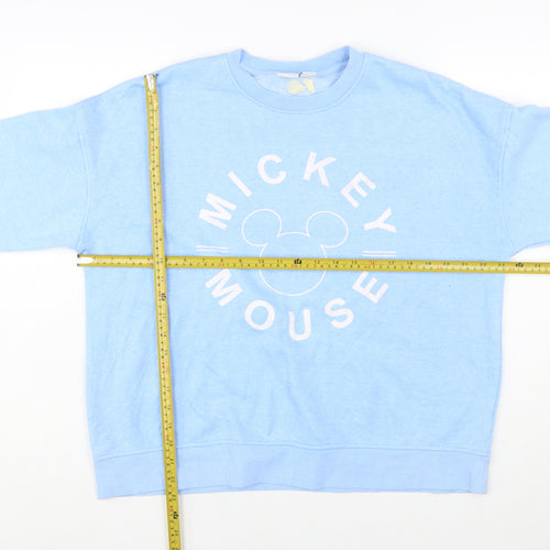 Disney Women Blue Mickey Mouse Pullover Sweatshirt Size M 12/14