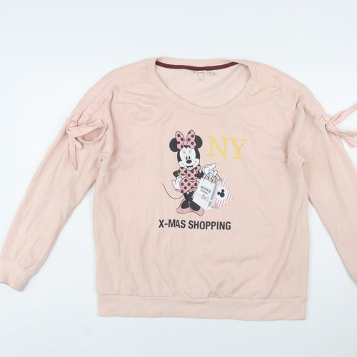 Disney Minnie Mouse Women's Pink Pullover Sweatshirt Size 12/14