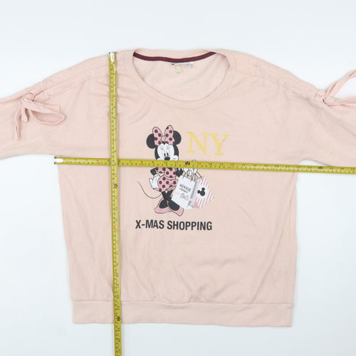Disney Minnie Mouse Women's Pink Pullover Sweatshirt Size 12/14